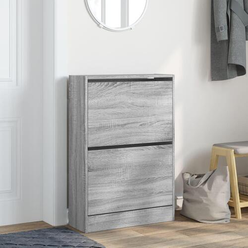 Skoreol 60x21x87,5 cm konstrueret træ grå sonoma-eg