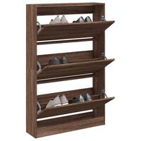 Skoskab 80x21x125,5 cm konstrueret træ røget egetræsfarve
