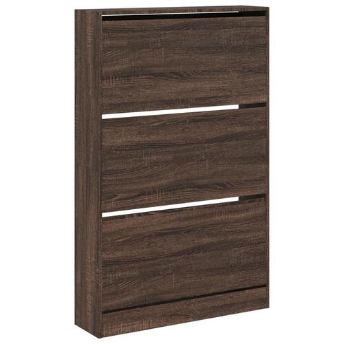 Skoskab 80x21x125,5 cm konstrueret træ røget egetræsfarve