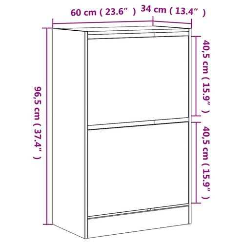 Skoreol 60x34x96,5 cm konstrueret træ sonoma-eg