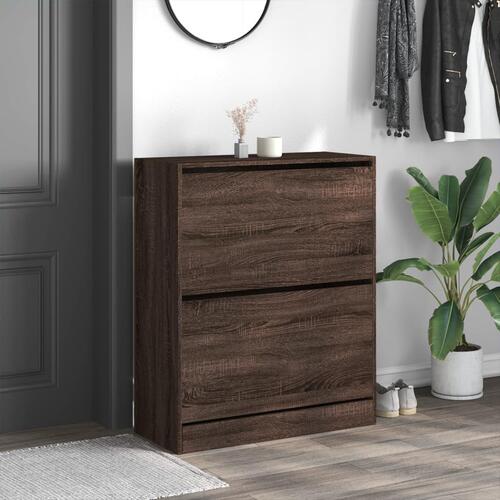 Skoreol 80x34x96,5 cm konstrueret træ brun egetræsfarve