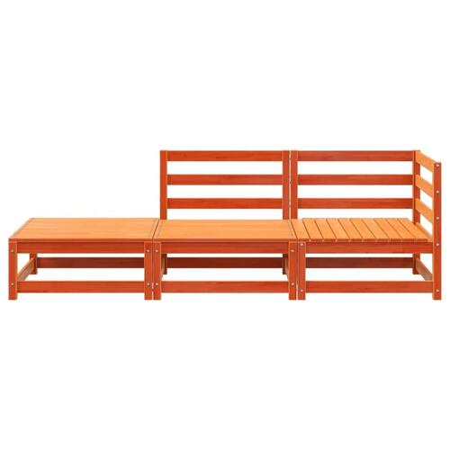 2-personers havesofa m. fodskammel massivt fyrretræ gyldenbrun