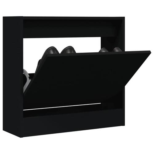 Skoreol 60x21x57 cm konstrueret træ sort