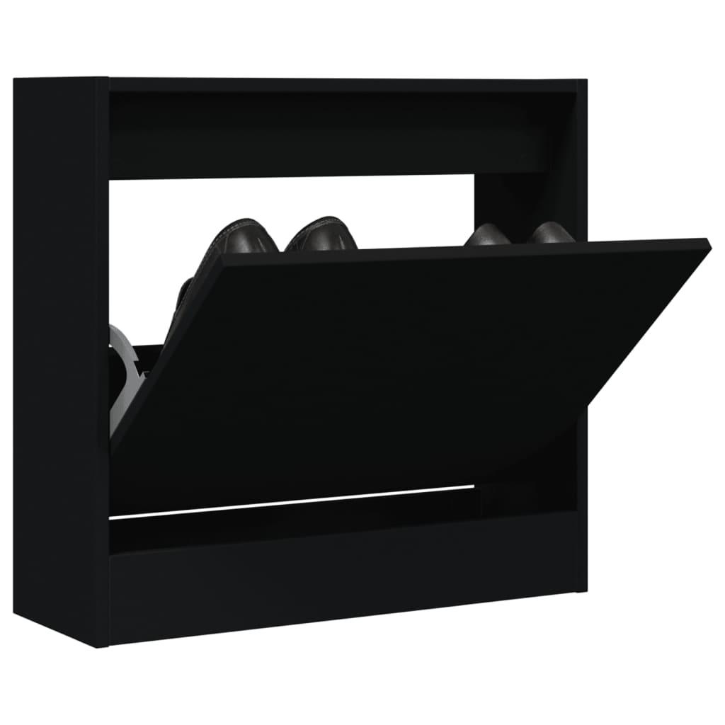 Skoreol 60x21x57 cm konstrueret træ sort