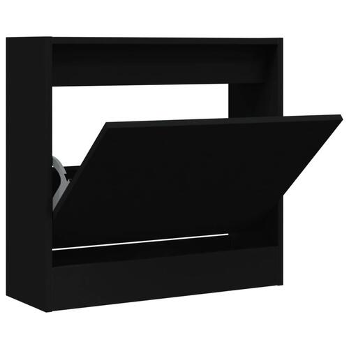 Skoreol 60x21x57 cm konstrueret træ sort