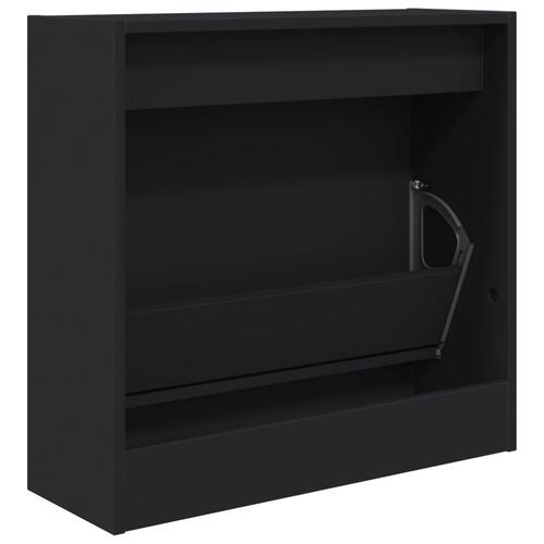 Skoreol 60x21x57 cm konstrueret træ sort