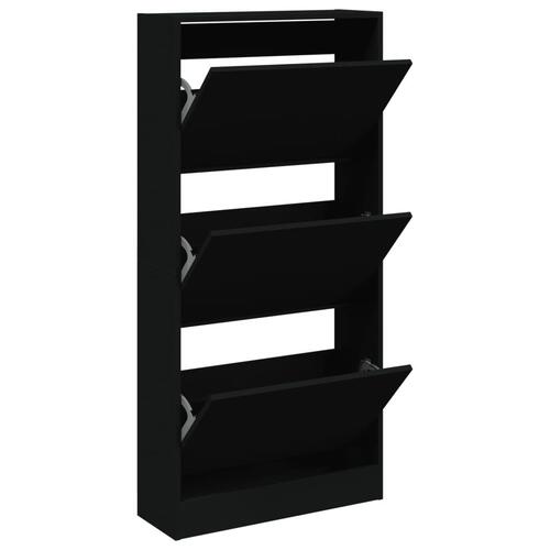 Skoreol 60x21x125,5 cm konstrueret træ sort