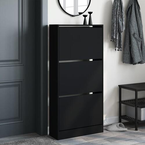 Skoreol 60x21x125,5 cm konstrueret træ sort