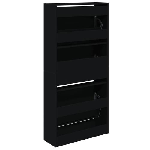 Skoreol 60x21x125,5 cm konstrueret træ sort