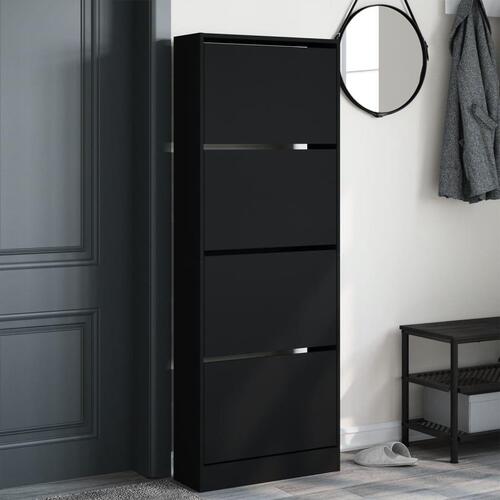 Skoreol 60x21x163,5 cm konstrueret træ sort