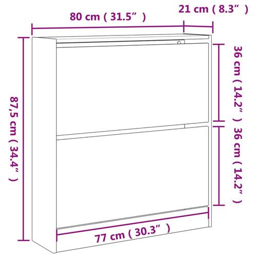 Skoreol 80x21x87,5 cm konstrueret træ sonoma-eg