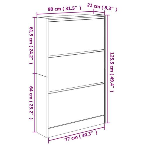 Skoreol 80x21x125,5 cm konstrueret træ betongrå