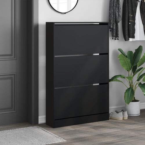 Skoreol 80x21x125,5 cm konstrueret træ sort