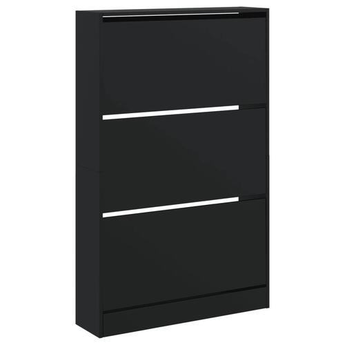 Skoreol 80x21x125,5 cm konstrueret træ sort