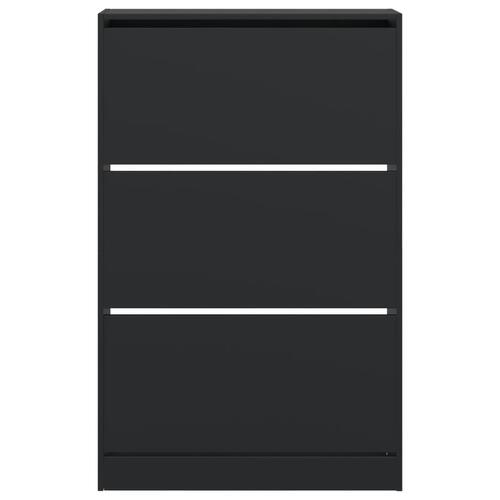 Skoreol 80x21x125,5 cm konstrueret træ sort