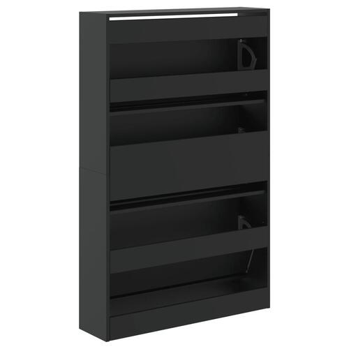 Skoreol 80x21x125,5 cm konstrueret træ sort