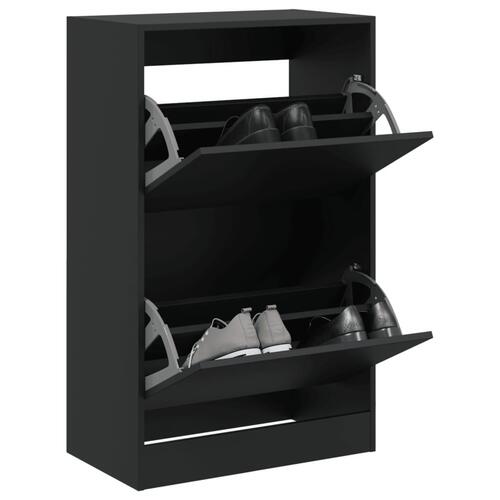 Skoreol 60x34x96,5 cm konstrueret træ sort