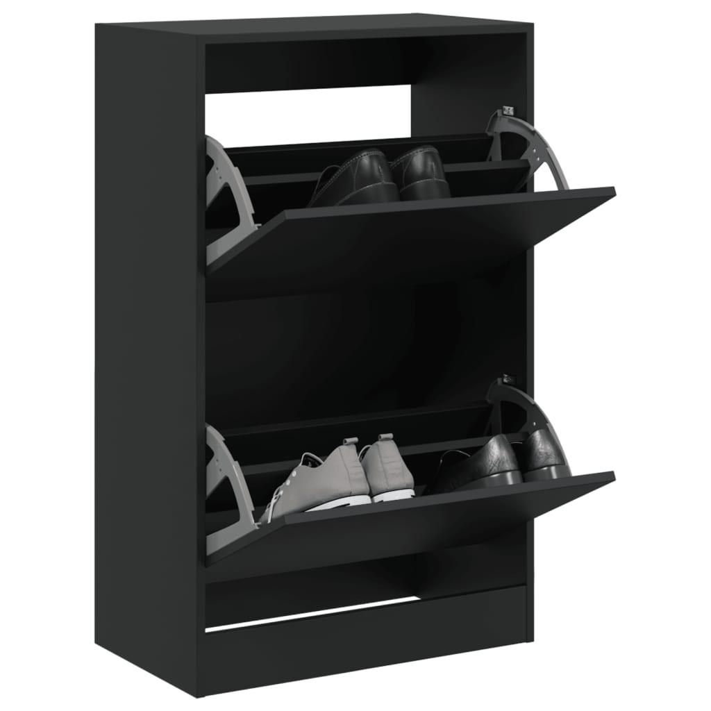 Skoreol 60x34x96,5 cm konstrueret træ sort