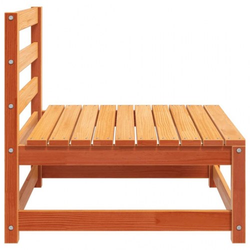 Hjørnemodul til havesofa uden armlæn 70×70×67 cm - massivt fyrretræ, brun
