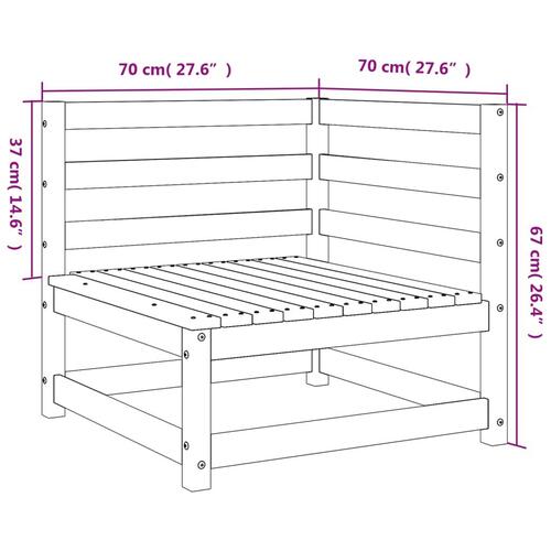 Hjørnemoduler til havesofa 2 stk. 70x70x67 cm massivt træ brun