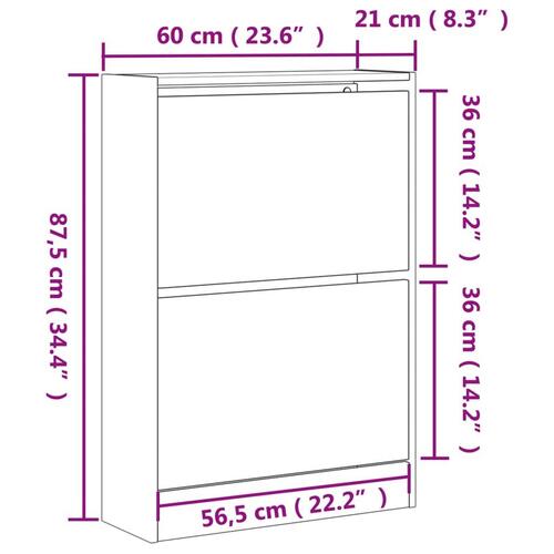 Skoreol 660x21x87,5 cm konstrueret træ sonoma-eg
