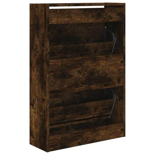 Skoreol 60x21x87,5 cm konstrueret træ røget egetræsfarve