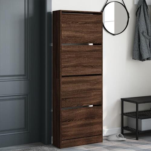Skoreol 60x21x163,5 cm konstrueret træ brun egetræsfarve