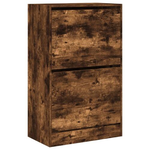 Skoreol 60x34x96,5 cm konstrueret træ røget egetræsfarve