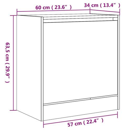 Skoreol 60x34x63,5 cm konstrueret træ røget egetræsfarve