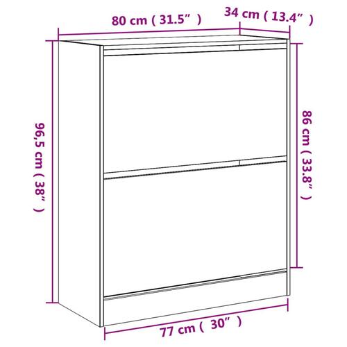 Skoreol 80x34x96,5 cm konstrueret træ sonoma-eg
