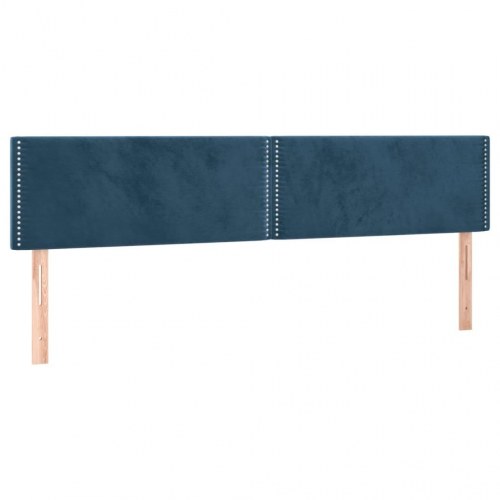 Kontinentalseng med madras 160×200 cm - fløjl, mørkeblå