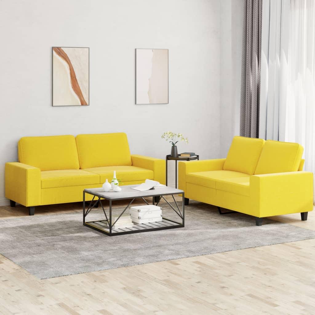 2 personers sofa stof lysegul