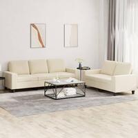 2 personers sofa stof cremefarvet