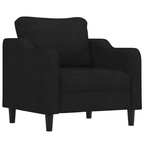 3 personers sofa med hynder stof sort