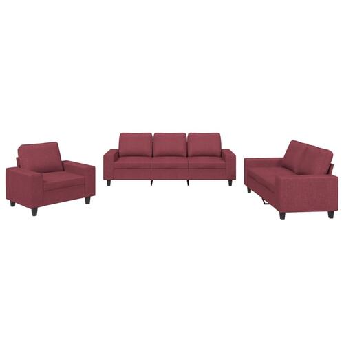 3 personers sofa stof vinrød