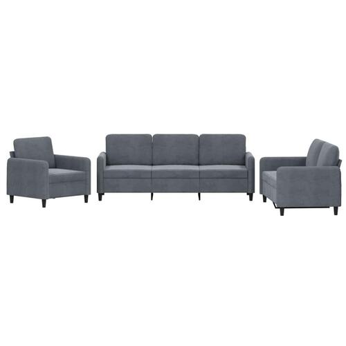 3 personers sofa velour mørkegrå