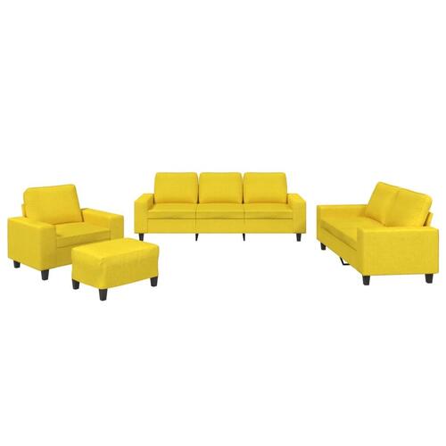Sofasæt 4 dele stof lysegul
