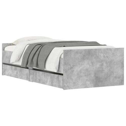 Sengeramme med skuffer 90x200 cm betongrå