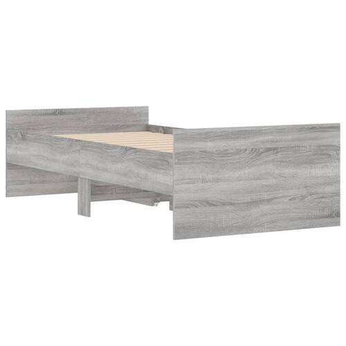 Sengeramme med skuffer 90x200 cm grå sonoma-eg