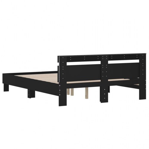 Sengeramme med LED 150×200 cm - sort, uden madras