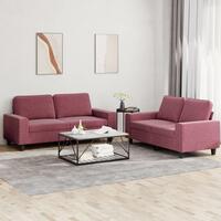 2 personers sofa stof vinrød