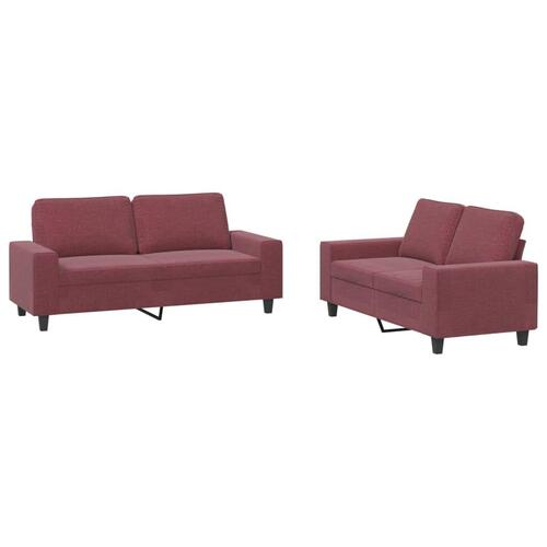 2 personers sofa stof vinrød