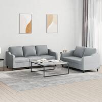 2 personers sofa med hynder stof lysegrå