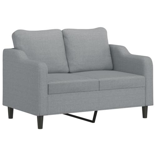 2 personers sofa med hynder stof lysegrå