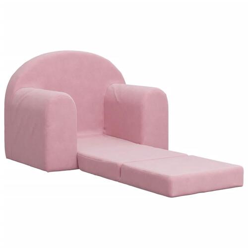 Sovesofa til børn blødt plys lyserød