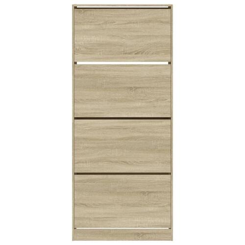 Skoskab med 4 vippeskuffer 80x34x187,5 cm sonoma-eg