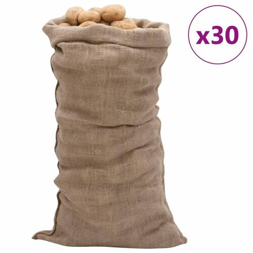 Jutesække 30 stk. 65x135 cm 100 % jute 220 g/m2