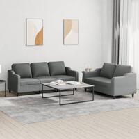 2 personers sofa med hynder stof mørkegrå
