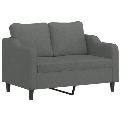 2 personers sofa med hynder stof mørkegrå