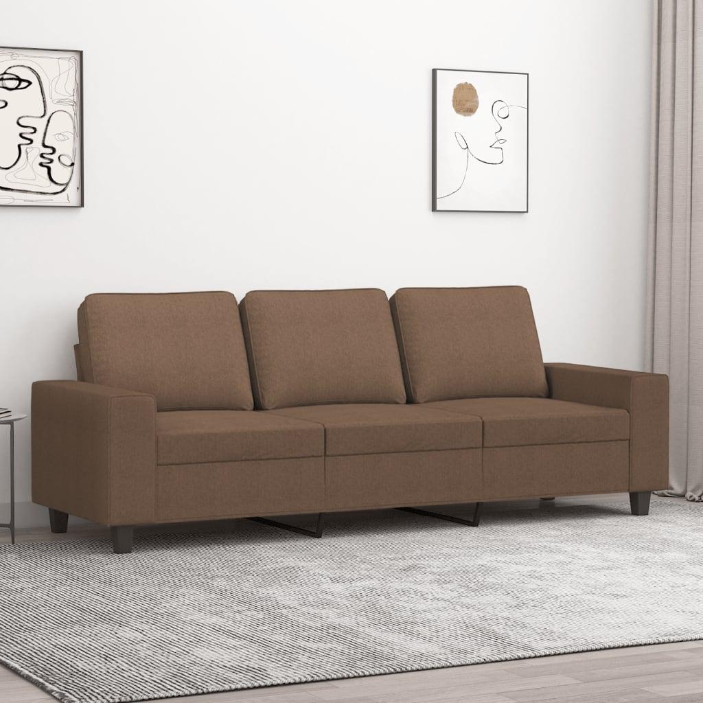 3-personers sofa 180 cm stof brun billede